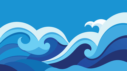 Obraz premium Abstract blue waves vector illustration on a white background suitable for various designs