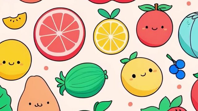seamless pattern with fruits