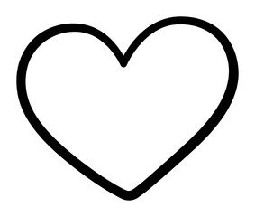 simple heart outline vector icon love symbol monochrome line art