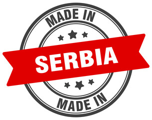 Made in Serbia round sign. Made in Serbia stamp.