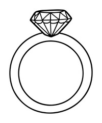 engagement ring outline vector icon elegant monochrome line art for wedding and love