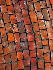 Ceramic mosaic. Mosaic from broken ceramics. Mosaic surface