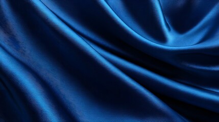 Obraz premium Elegant silk fabric fold background top down perspective realistic texture rendering luxurious smooth shine royal blue color excellent fashion branding design custom royal blue background cut out