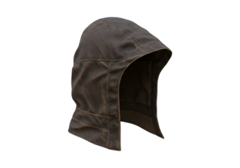 Brown Leather Hooded Hat PNG