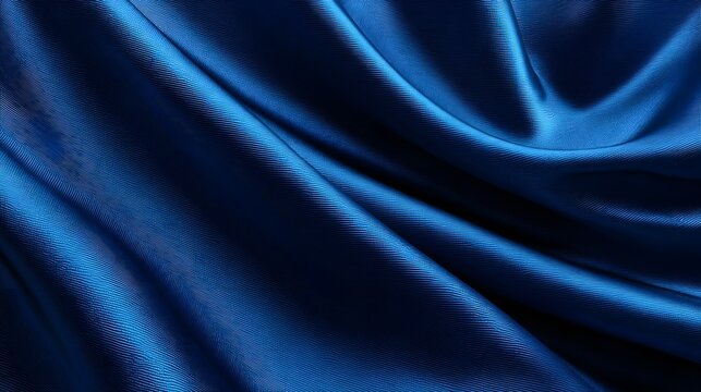 Elegant silk fabric fold background top down perspective realistic texture rendering luxurious smooth shine royal blue color excellent fashion branding design custom royal blue background cut out