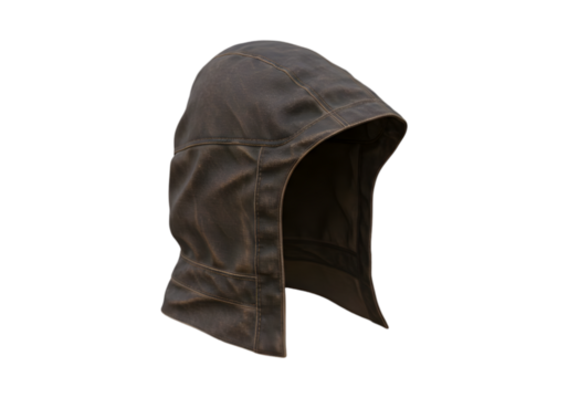 Brown Leather Hooded Hat PNG