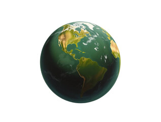 Fototapeta premium Green Earth Planet Isolated on Transparent Background - Eco Globe Vector for Environmental Campaigns, Presentations & Print
