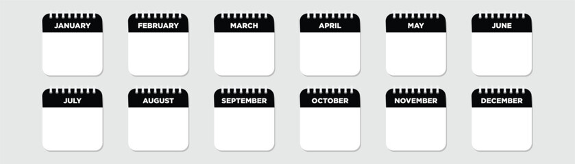 Calendar month set icon, vector illustration