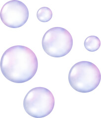 Watercolor bubbles hues on transparent background.