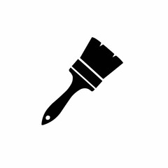 Paintbrush icon in black silhouette on white background  