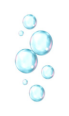 Watercolor bubbles on a transparent background.