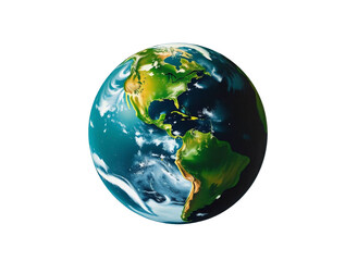 Fototapeta premium Green Earth Planet Isolated on Transparent Background - Eco Globe Vector for Environmental Campaigns, Presentations & Print