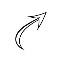 Organic Flowing Arrow Shape Symbol of Movement Line Art Vector illustration