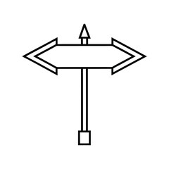 Retro Arrow Signboard Design Concept for Navigation Line Art Vector illustration