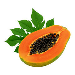 papaya isolated on white