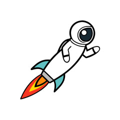 Fototapeta premium astronaut riding a rocket.