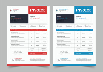 Invoice template vector design