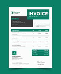 Invoice template vector design