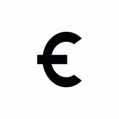 euro single line icon sign vector