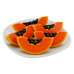 papaya isolated on white