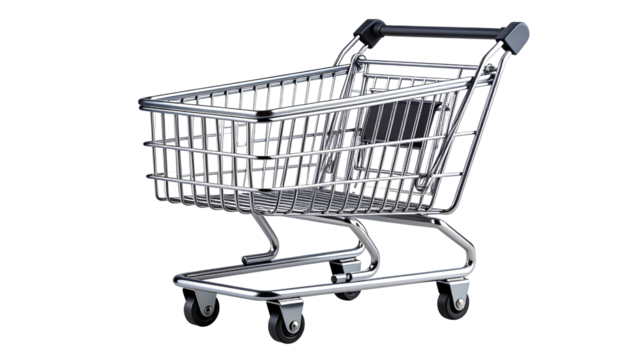 Minimal Shopping Cart Icon for Online Storefront on Transparent Background PNG