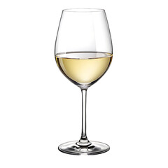 Glass of white wine isolated on transparent background