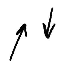 Doodle arrow stroke marker highlighter isolated on transparent background