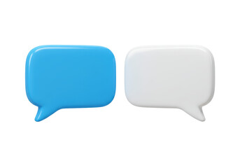 Isolated Blue and White Speech Bubbles