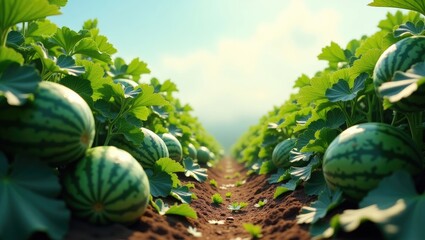 watermelon in the garden