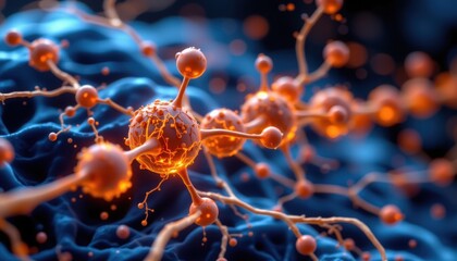 digital animation of sandalwood oil molecules calming amygdala activity and promoting deep sleep, glowing neural pathways.