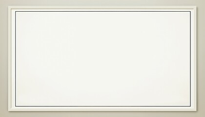 Obraz premium Blank white canvas with decorative frame on beige background 