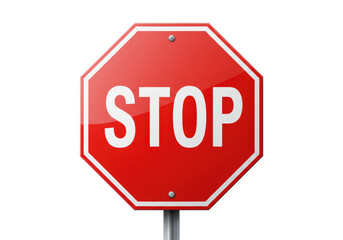 Isolated Red Stop Sign with White Lettering