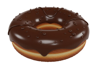 Isolated Chocolate Donut with Sprinkles