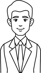 Businessman Suit Avatar Vector Illustration.