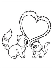 Cute Kitten Adventures Coloring Pages – Fun Line Art for Kids