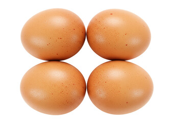 Isolated Four Brown Eggs Stacked