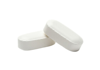 Isolated Pair of White Oblong Pills