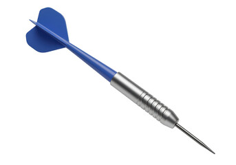 Isolated Blue Dart with Silver Tip and Body