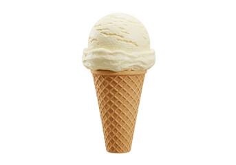 Isolated Vanilla Ice Cream Cone Sweet Dessert
