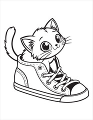 Cute Kitten Adventures Coloring Pages – Fun Line Art for Kids