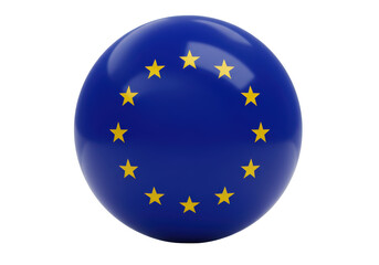 Isolated European Union Flag as a Shiny Blue Sphere