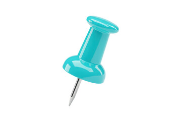 Isolated Teal Push Pin with Metal Point