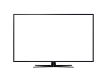 Isolated Modern Flat Screen Television Electronic Entertainment