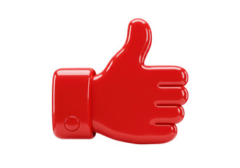 Isolated Red Thumb Up Symbol for Approval and Like