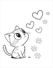 Cute Kitten Adventures Coloring Pages – Fun Line Art for Kids