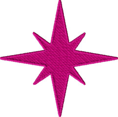 Fototapeta premium Embroidered Eight-Point Star Patch Element