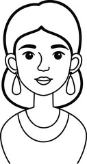female avatar face outline earrings.