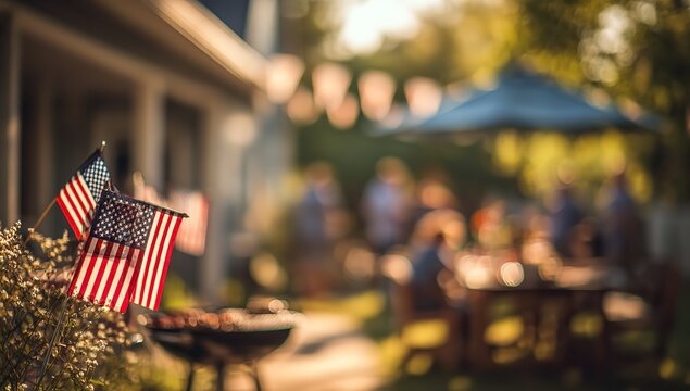 Celebrate independence day american flag bbq backyard party patriotic summer holiday fourth of july event