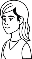 Female Avatar Side Profile Vector Icon Design.