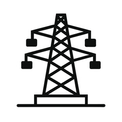 High voltage power line tower illustration
